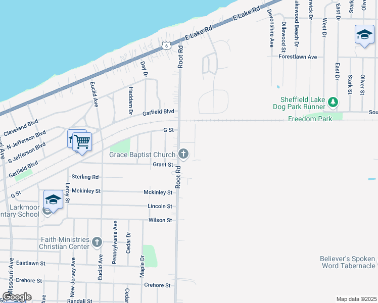 map of restaurants, bars, coffee shops, grocery stores, and more near 3510 Pin Oak Drive in Lorain