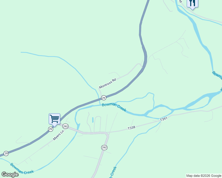 map of restaurants, bars, coffee shops, grocery stores, and more near 1720 Hunter Highway in Tunkhannock