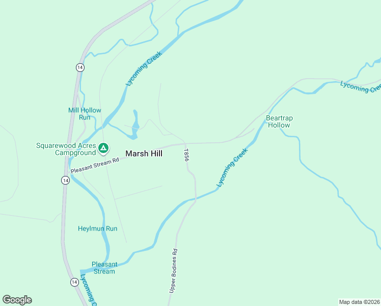 map of restaurants, bars, coffee shops, grocery stores, and more near 2020 Upper Bodines Road in Trout Run