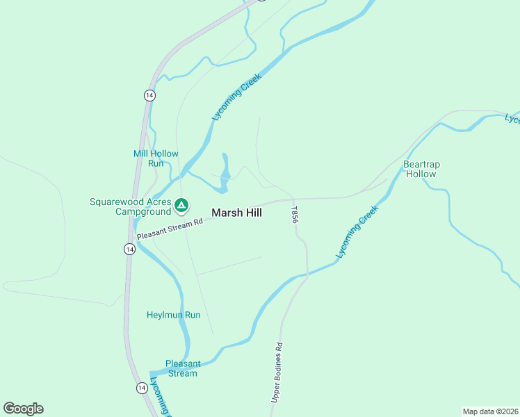 map of restaurants, bars, coffee shops, grocery stores, and more near 182-536 Pleasant Stream Road in Lycoming