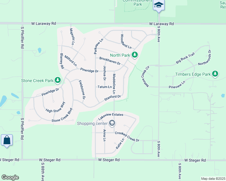 map of restaurants, bars, coffee shops, grocery stores, and more near 22974 Maddeline Lane in Frankfort