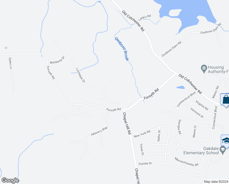 map of restaurants, bars, coffee shops, grocery stores, and more near 7 Lochdale Drive in Montville