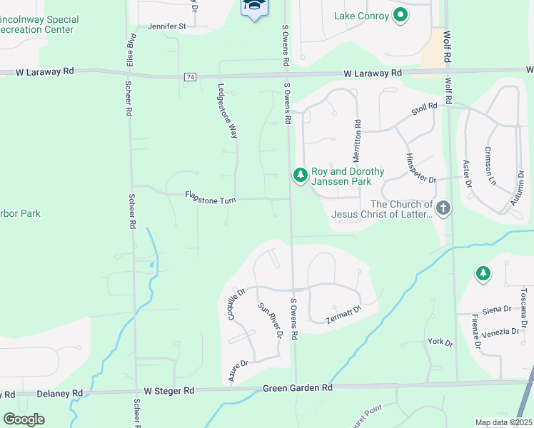 map of restaurants, bars, coffee shops, grocery stores, and more near 11655 Flagstone Turn in Frankfort