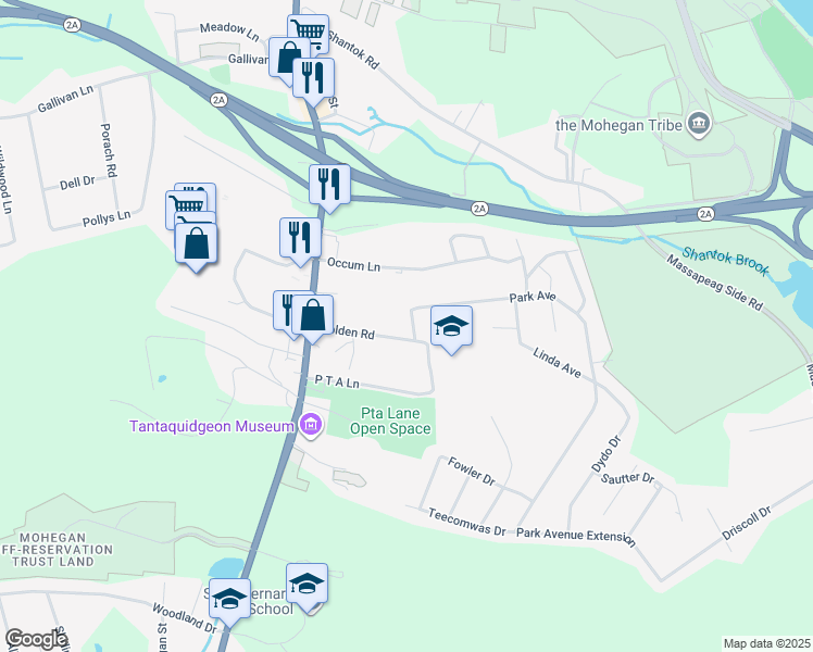 map of restaurants, bars, coffee shops, grocery stores, and more near 8 Edward Street in Montville