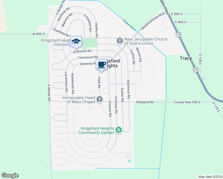 map of restaurants, bars, coffee shops, grocery stores, and more near 500-598 Fernway Road in Union Mills