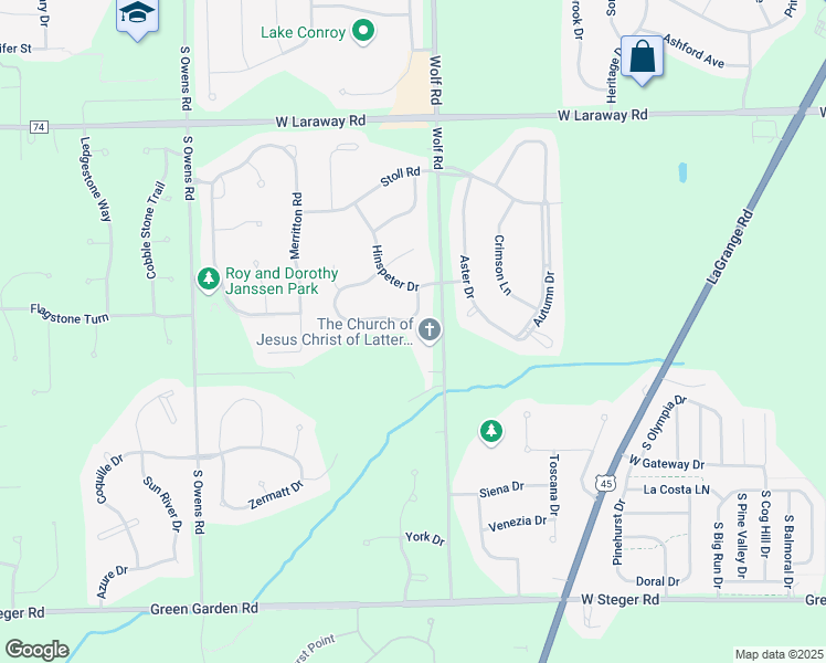map of restaurants, bars, coffee shops, grocery stores, and more near 11249 Laura Lane in Frankfort