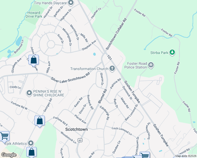 map of restaurants, bars, coffee shops, grocery stores, and more near 10 Sharon Dr in Middletown