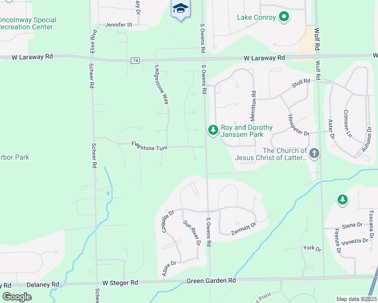 map of restaurants, bars, coffee shops, grocery stores, and more near 11655 Flagstone Turn in Frankfort