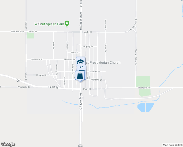 map of restaurants, bars, coffee shops, grocery stores, and more near 313 Walnut Street in Walnut