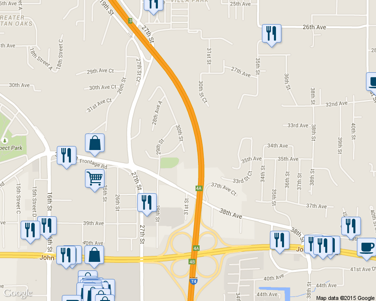 map of restaurants, bars, coffee shops, grocery stores, and more near 3212 30th St Ct in Moline