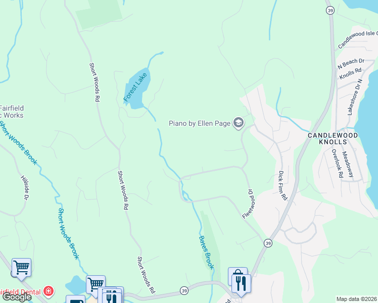 map of restaurants, bars, coffee shops, grocery stores, and more near 2 Drummers Lane in New Fairfield