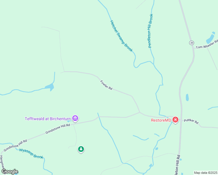 map of restaurants, bars, coffee shops, grocery stores, and more near 56 Fowler Road in North Stonington