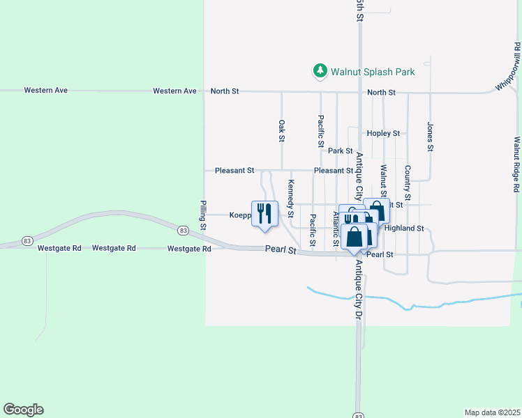 map of restaurants, bars, coffee shops, grocery stores, and more near 226 Koeppe Street in Walnut
