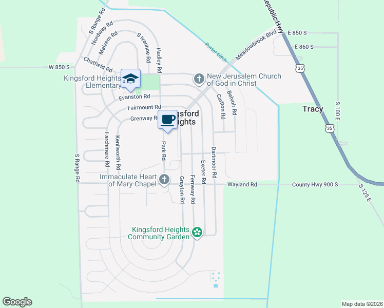 map of restaurants, bars, coffee shops, grocery stores, and more near 500 Fernway Road in Union Mills