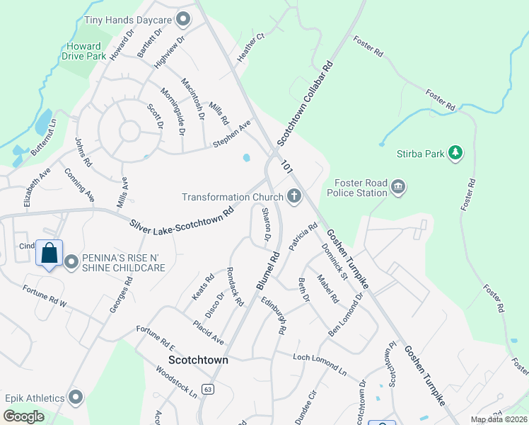 map of restaurants, bars, coffee shops, grocery stores, and more near 10 Sharon Drive in Middletown