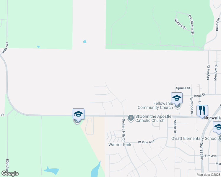 map of restaurants, bars, coffee shops, grocery stores, and more near 809 West North Avenue in Norwalk