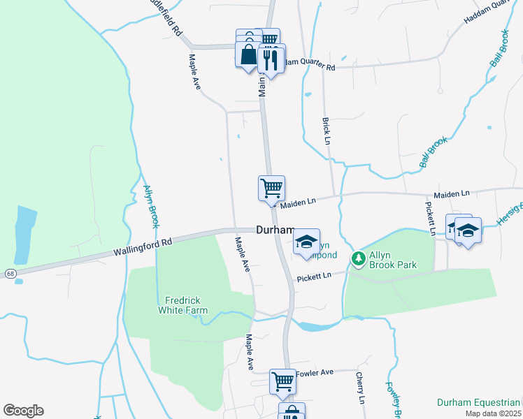 map of restaurants, bars, coffee shops, grocery stores, and more near 252 Main Street in Durham
