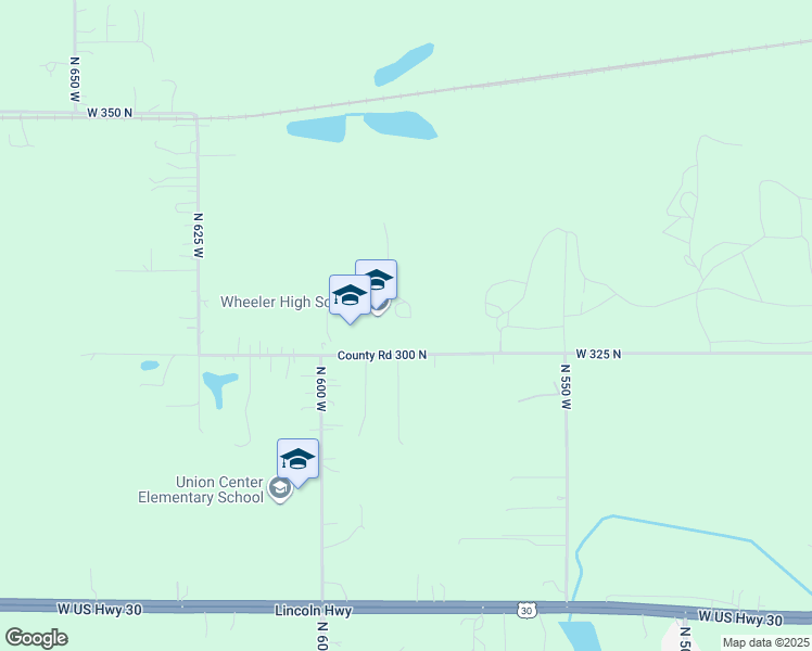map of restaurants, bars, coffee shops, grocery stores, and more near 587 County Road 300 North in Valparaiso