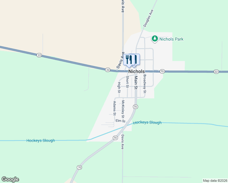 map of restaurants, bars, coffee shops, grocery stores, and more near 209 High Street in Nichols