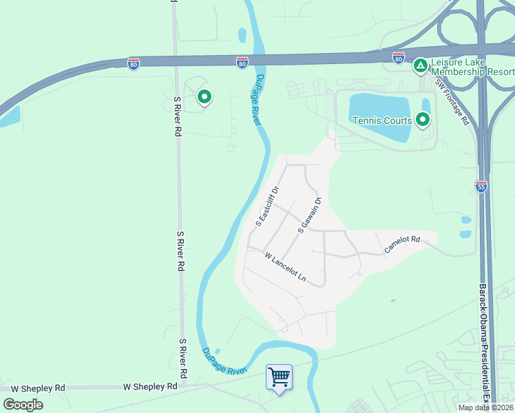 map of restaurants, bars, coffee shops, grocery stores, and more near 22206 South Eastcliff Drive in Joliet