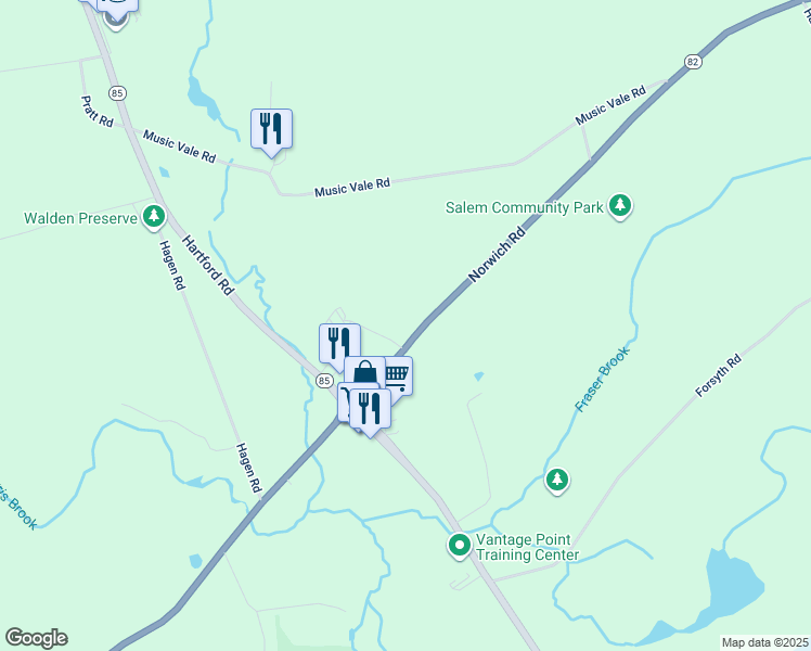 map of restaurants, bars, coffee shops, grocery stores, and more near 24 Centre Street in Colchester