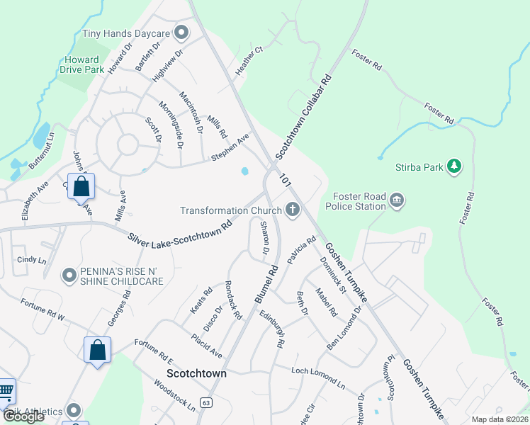 map of restaurants, bars, coffee shops, grocery stores, and more near 25 Sharon Drive in Middletown