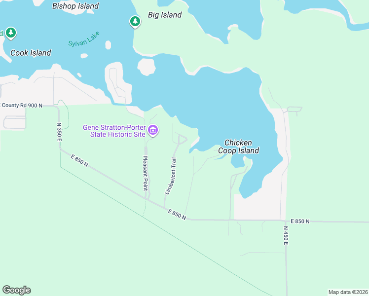 map of restaurants, bars, coffee shops, grocery stores, and more near 1285 Limberlost Trail in Rome City