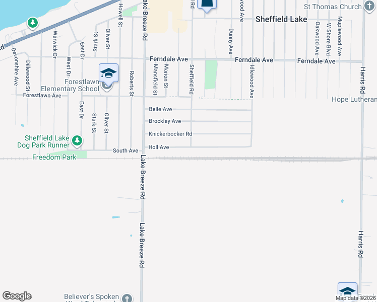 map of restaurants, bars, coffee shops, grocery stores, and more near 4207 Holl Avenue in Sheffield Lake