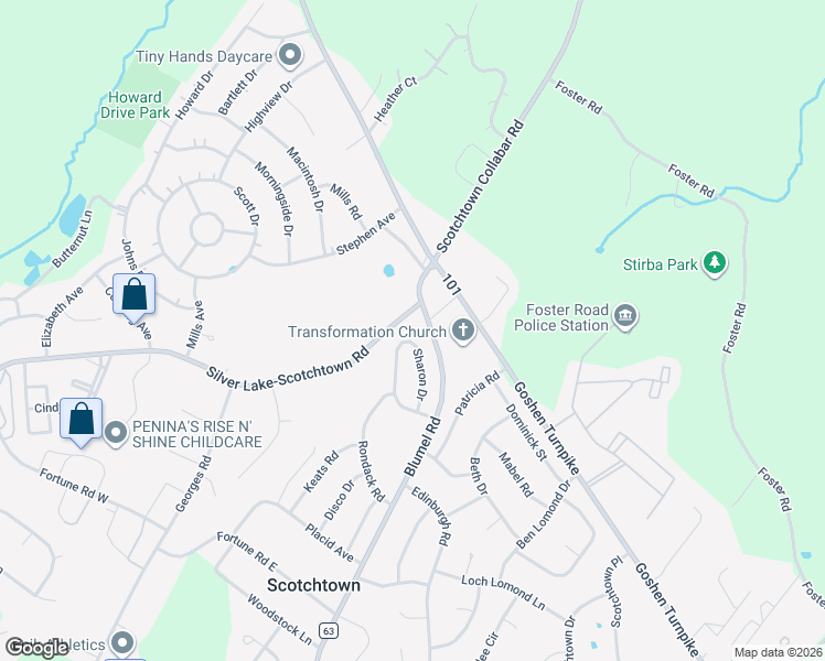 map of restaurants, bars, coffee shops, grocery stores, and more near 25 Sharon Drive in Middletown