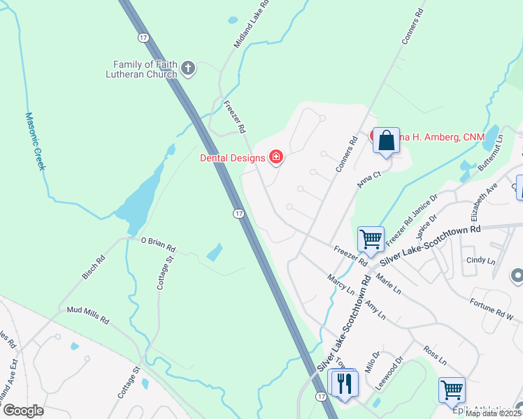 map of restaurants, bars, coffee shops, grocery stores, and more near 85 Freezer Road in Middletown