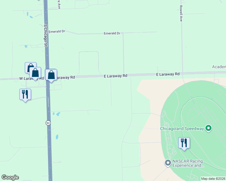 map of restaurants, bars, coffee shops, grocery stores, and more near 2408 Silver Maple Lane in Joliet