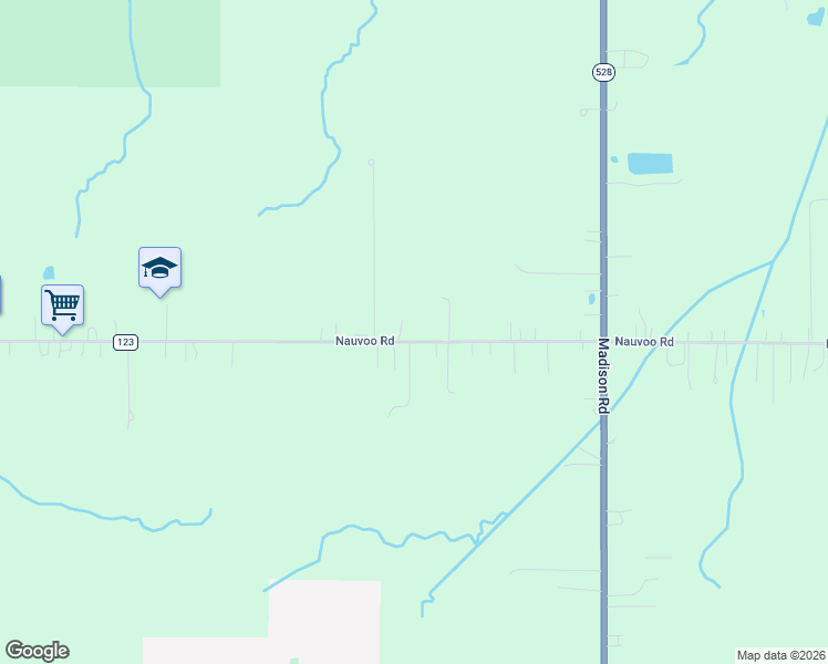 map of restaurants, bars, coffee shops, grocery stores, and more near 16352 Nauvoo Road in Middlefield