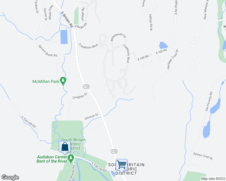 map of restaurants, bars, coffee shops, grocery stores, and more near 19 Gettysburg Road in Southbury