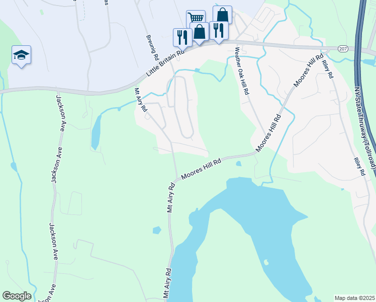 map of restaurants, bars, coffee shops, grocery stores, and more near 6 Belle Court in New Windsor