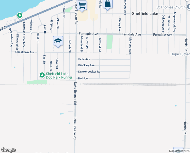 map of restaurants, bars, coffee shops, grocery stores, and more near 4207 Holl Avenue in Sheffield Lake