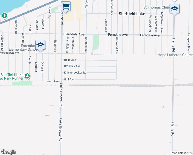 map of restaurants, bars, coffee shops, grocery stores, and more near 4289 Holl Avenue in Sheffield Lake