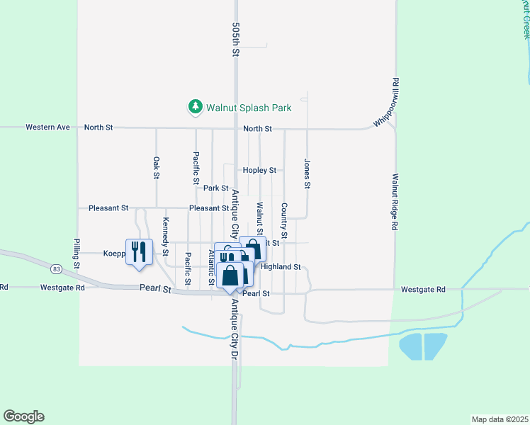 map of restaurants, bars, coffee shops, grocery stores, and more near 503 Walnut Street in Walnut