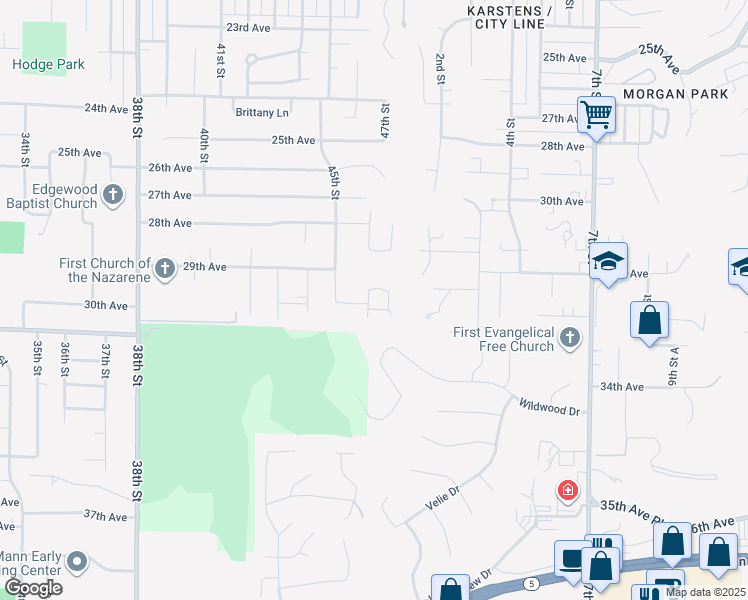 map of restaurants, bars, coffee shops, grocery stores, and more near 4607 30th Avenue Court in Rock Island