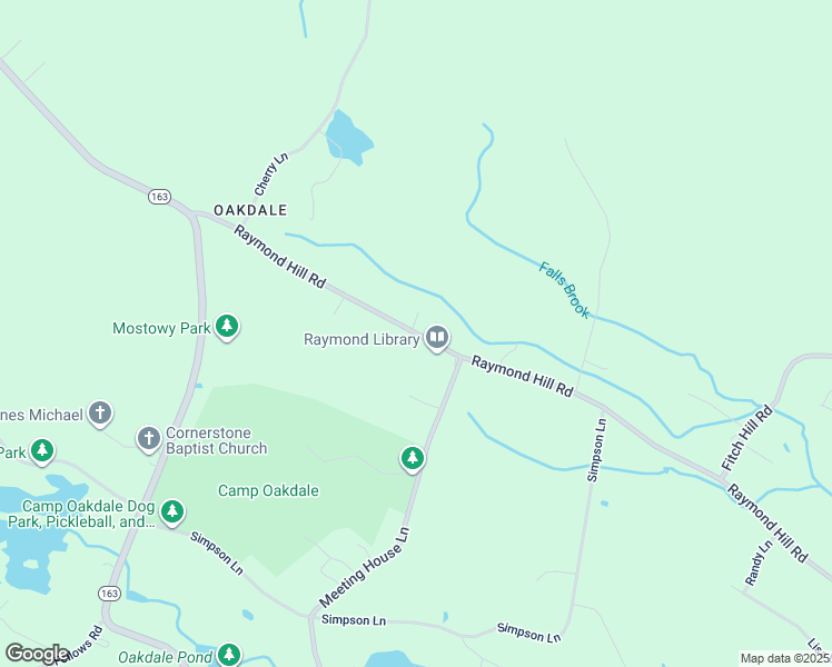 map of restaurants, bars, coffee shops, grocery stores, and more near Raymond Hill Road in Montville