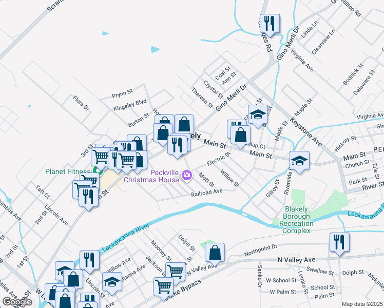 map of restaurants, bars, coffee shops, grocery stores, and more near 212 Josephine Street in Blakely