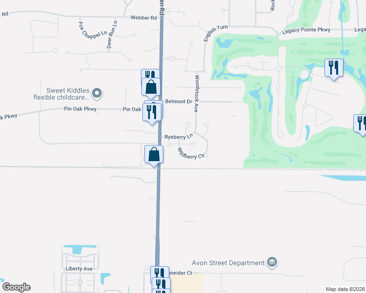 map of restaurants, bars, coffee shops, grocery stores, and more near 763 Wildberry Circle in Avon Lake