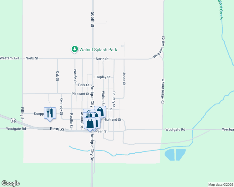 map of restaurants, bars, coffee shops, grocery stores, and more near 501 Country Street in Walnut