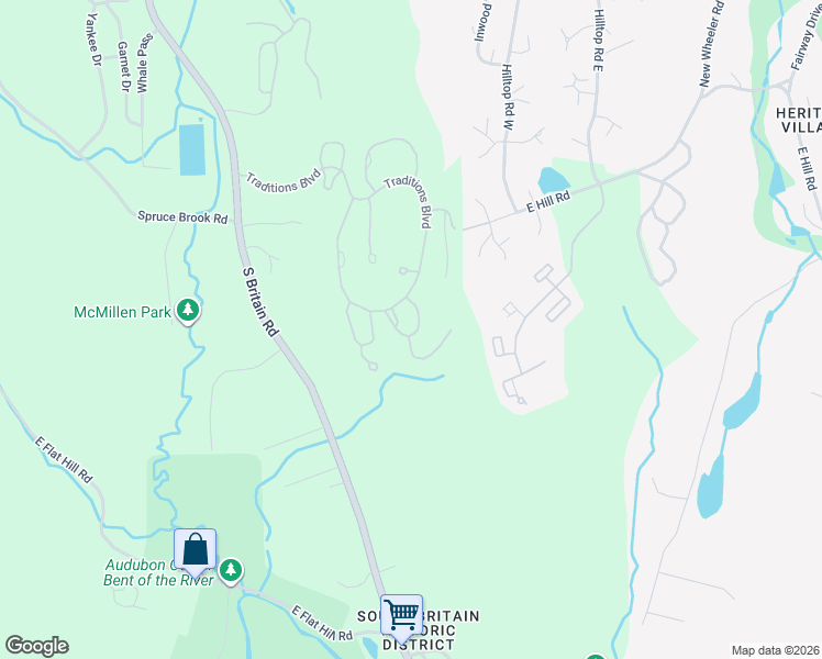 map of restaurants, bars, coffee shops, grocery stores, and more near 10 Revere Circle in Southbury