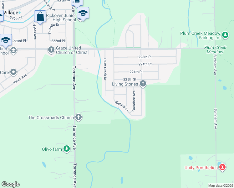 map of restaurants, bars, coffee shops, grocery stores, and more near 22633 Nichols Drive in Sauk Village