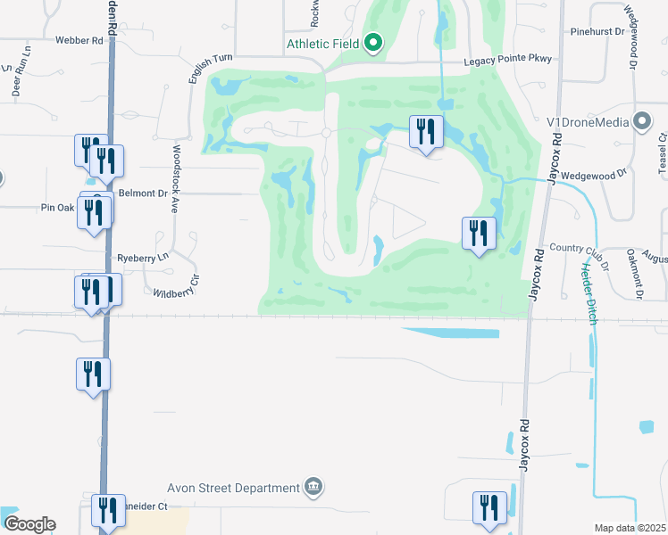 map of restaurants, bars, coffee shops, grocery stores, and more near 712 Heron Bay in Avon Lake