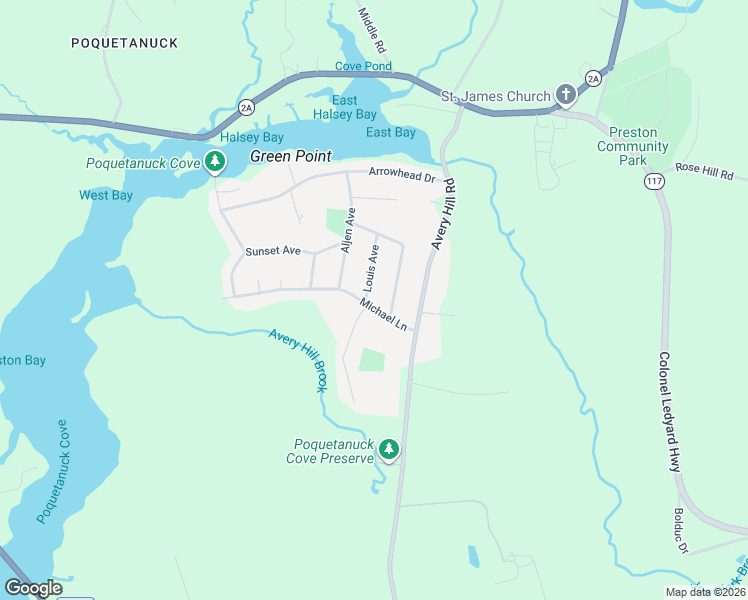 map of restaurants, bars, coffee shops, grocery stores, and more near 11 Michael Lane in Ledyard
