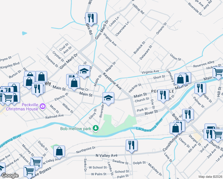 map of restaurants, bars, coffee shops, grocery stores, and more near 924 Main Street in Blakely