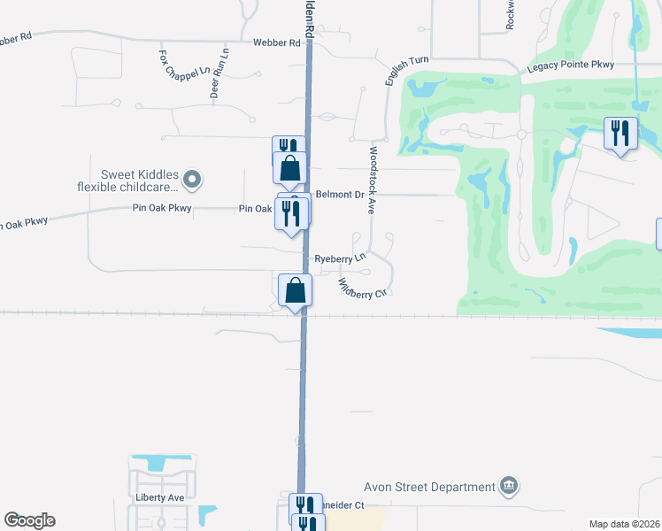 map of restaurants, bars, coffee shops, grocery stores, and more near 687 Ashberry Lane in Avon Lake