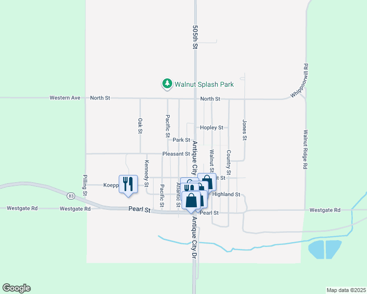 map of restaurants, bars, coffee shops, grocery stores, and more near 500 Park Street in Walnut