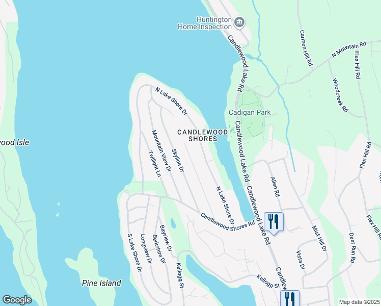 map of restaurants, bars, coffee shops, grocery stores, and more near 49 Clearview Drive in Brookfield